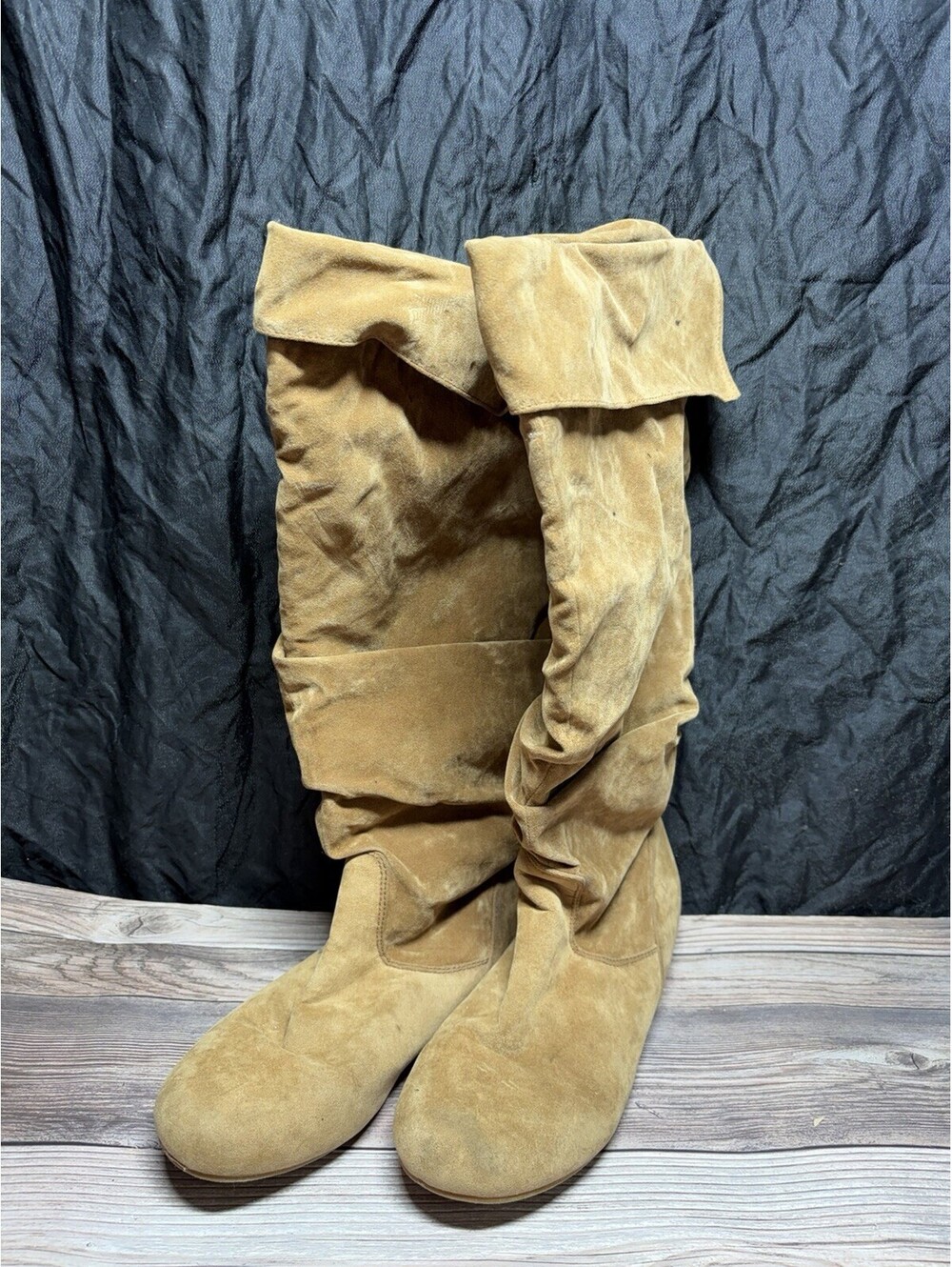 Women's Tan Suede Slouch Boots Size 7.5